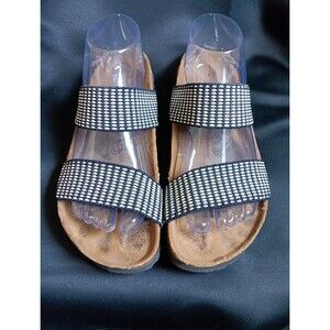 Birkenstock Curacao Birki's Sandals Women 8 Men 6 Black White Stretch Comfort